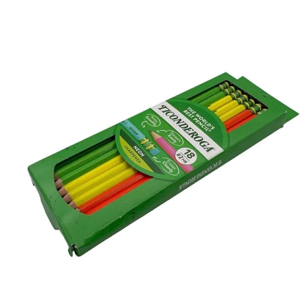 Ticonderoga Neon Sharpened Pencils, 18 Count,‎ #2 HB - Bright Colors